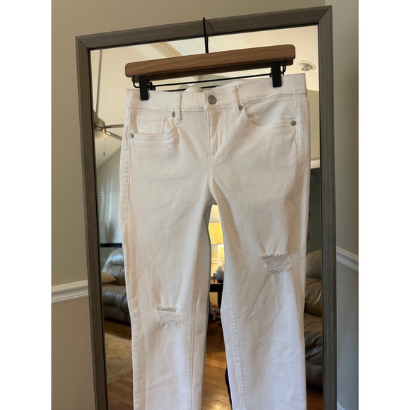 Women's‎ LOFT White Skinny Crop Jeans Size 0 - Picture 2 of 4